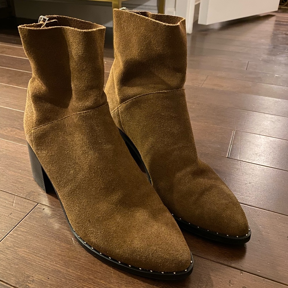 Brown Suede Heeled Boots